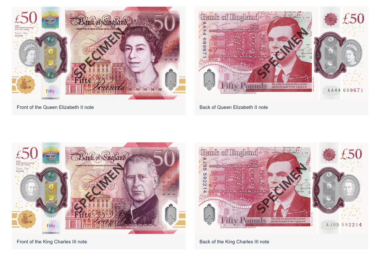 Aktualny banknot 50 funtów brytyjskich.